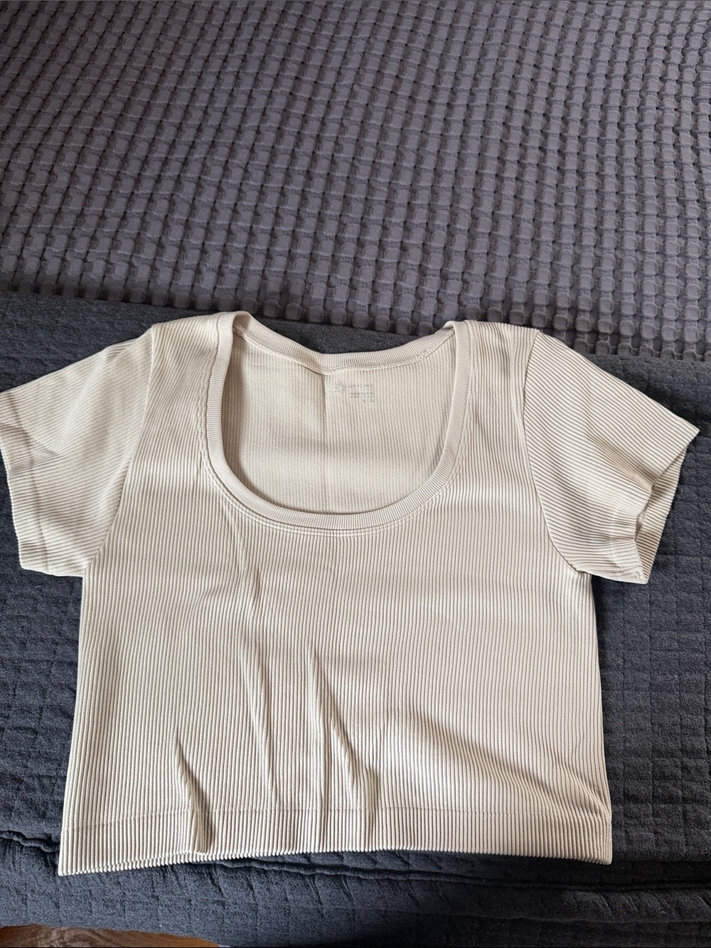 Aerie Women’s Ribbed Scoop Neck Top in Cream XL